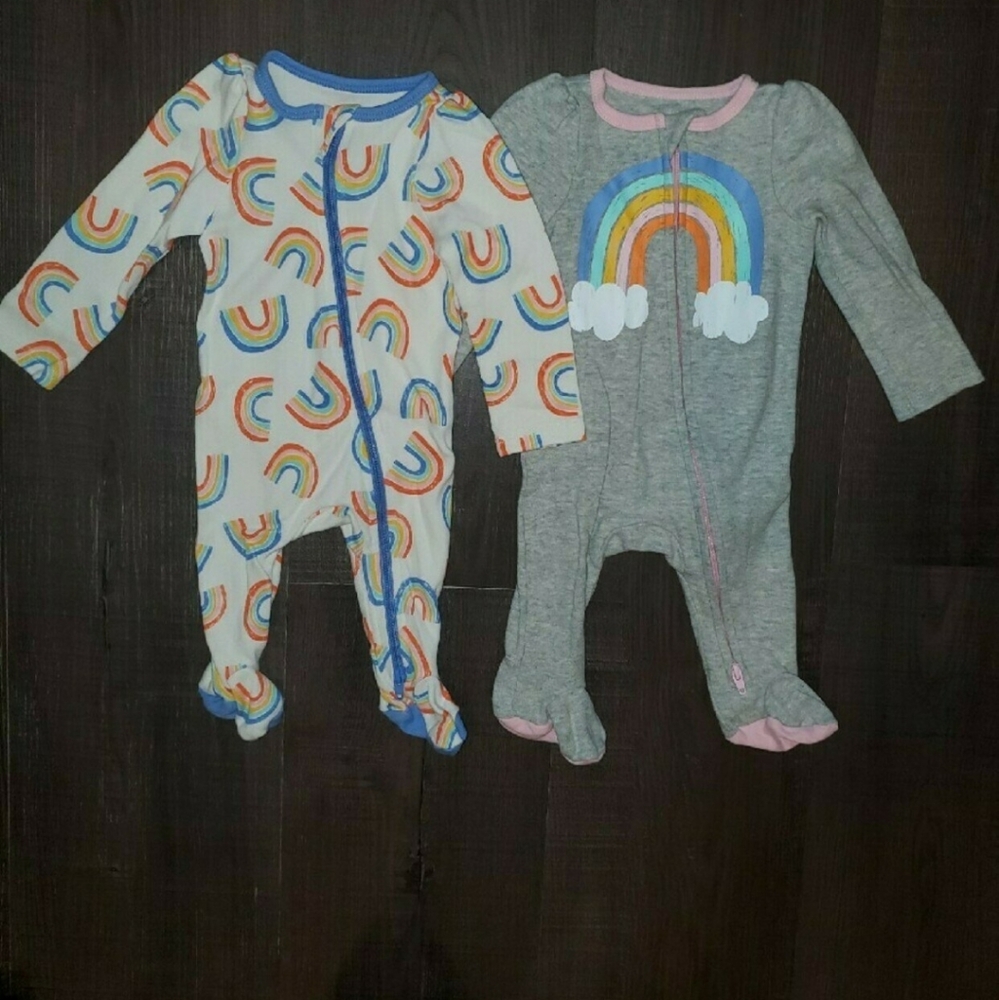 Cat & Jack rainbow pajana bundle